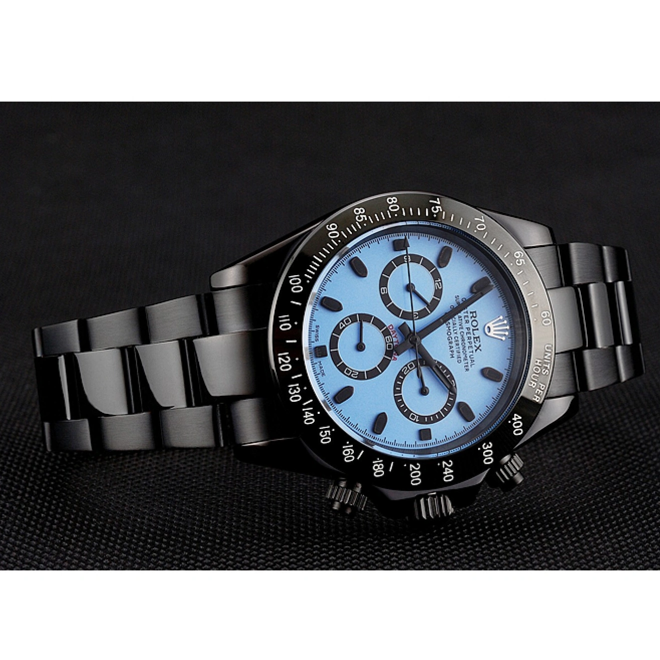 MiroTime 1029 Rolex Daytona Midnight Blue Dial Black Staineless Steel Bracelet 1454022